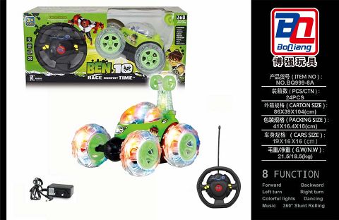 BEN10      方向盘四通遥控翻斗车带灯光音乐（包电）