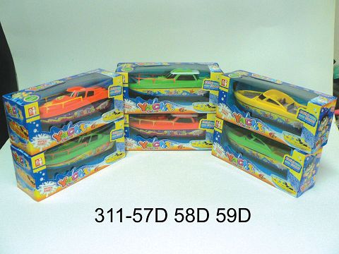 Cartoon motor yacht