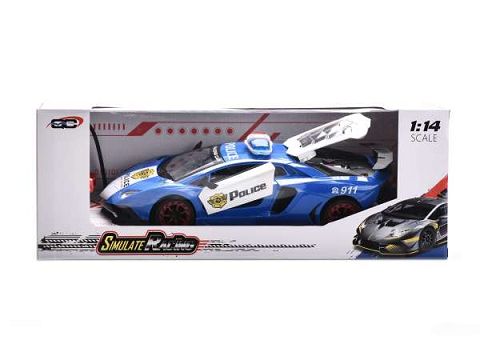 1：14五通遥控一键开3门灯光兰博基尼警车