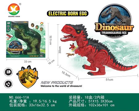 Electric tyrannosaurus rex (with music, projection, egg laying)