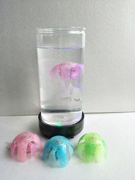 Electric jellyfish with base, bottle