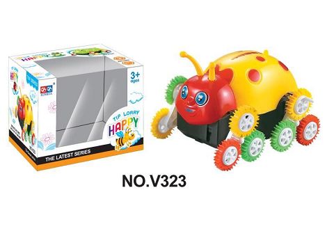 Seven star ladybug 12 color wheel electric tipping car