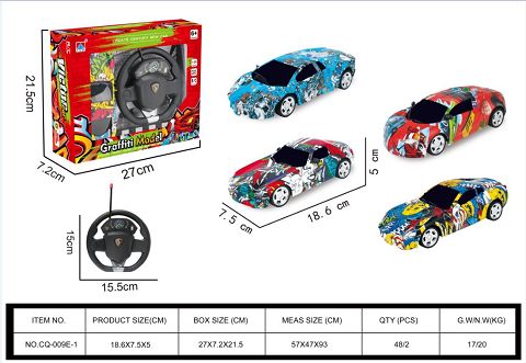 1:24 Doodle of four-way remote control car with steering wheel dangling