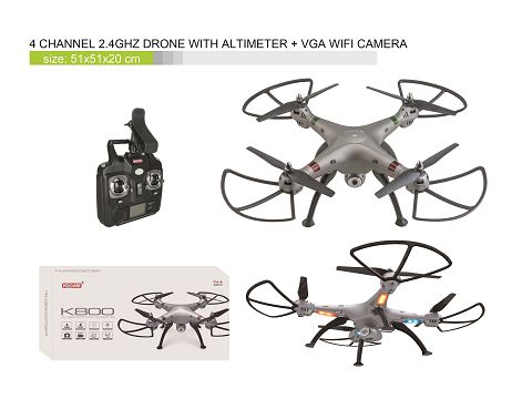 4 channel 2.4GHz Drone with altimeter + WIFI VGA camera