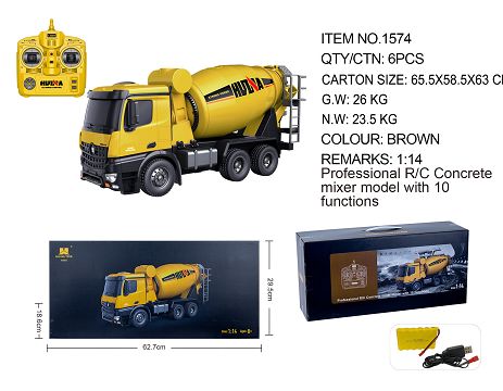 1:14 Ten-channel remote-controlled alloy blended dirt mixer
