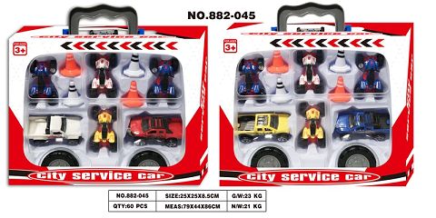 Receiving car (with taxi pickup truck + motorcycle)