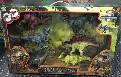 Six 10-inch dinosaurs