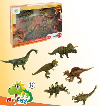 Six 8-inch dinosaurs