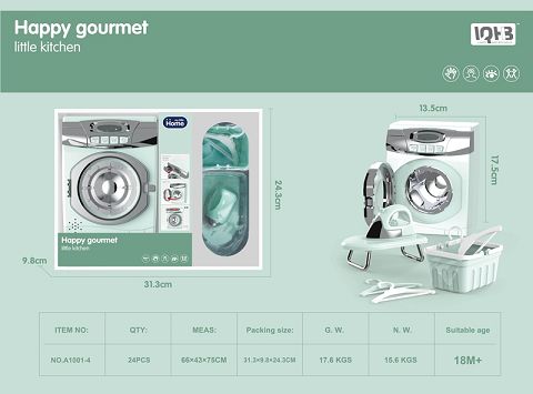 Washing machine set - light and sound effect - 3aa - no power