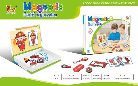 Magnetic puzzle assembly (fire safety)