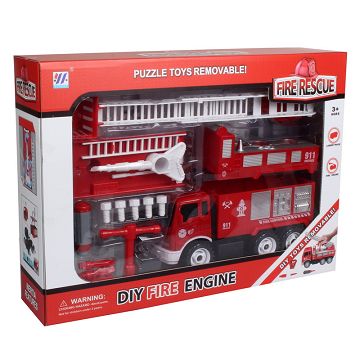 Two-in-one diy inertial disassembly fire truck