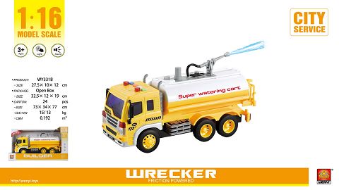 1:16 inertial road vehicle (four keys with light music, water spraying function)