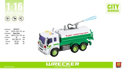 1:16 inertial road vehicle (four keys with light music, water spraying function)