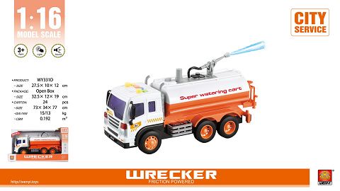 1:16 inertial road vehicle (four keys with light music, water spraying function)