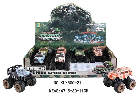 Camouflage four-drive inertial off-road vehicle (pickup truck. Hummer. Lamborghini. Jeep)