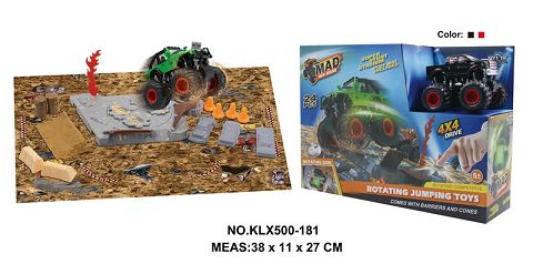 Four-drive inertial off-road vehicle spinning wheel field