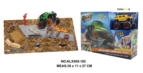Four-drive inertial off-road vehicle spinning wheel field