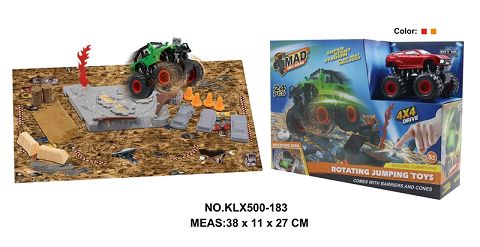 Four-drive inertial off-road vehicle spinning wheel field