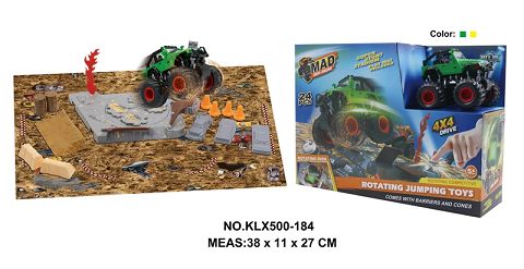 Four-drive inertial off-road vehicle spinning wheel field