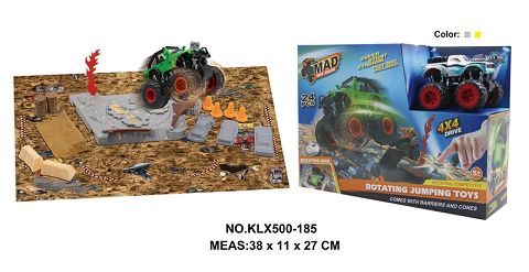 Four-drive inertial off-road vehicle spinning wheel field