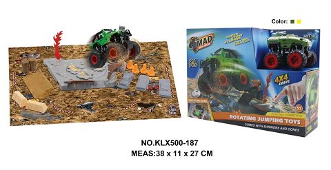 Four-drive inertial off-road vehicle spinning wheel field