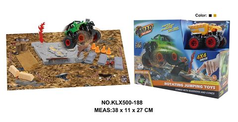 Four-drive inertial off-road vehicle spinning wheel field