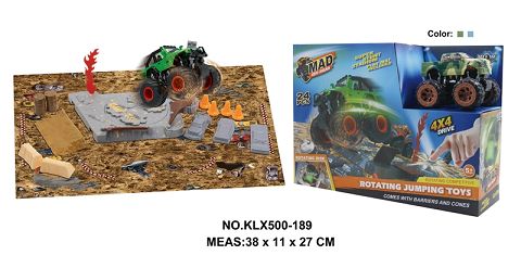 Four-drive inertial off-road vehicle spinning wheel field