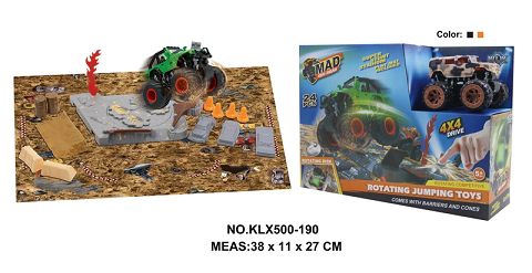 Four-drive inertial off-road vehicle spinning wheel field