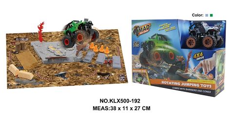 Four-drive inertial off-road vehicle spinning wheel field