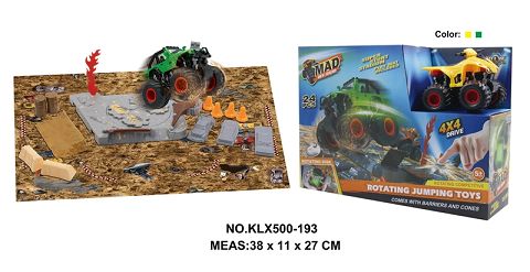 Four-drive inertial off-road vehicle spinning wheel field