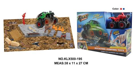 Four-drive inertial off-road vehicle spinning wheel field