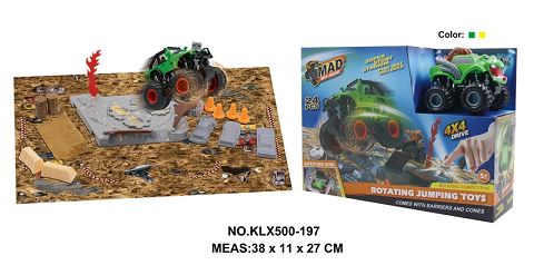 Four-drive inertial off-road vehicle spinning wheel field