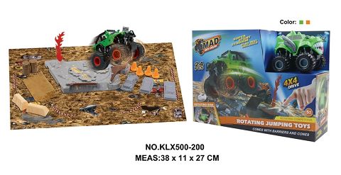 Four-drive inertial off-road vehicle spinning wheel field