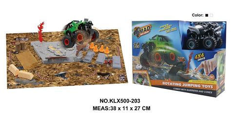Four-drive inertial off-road vehicle spinning wheel field