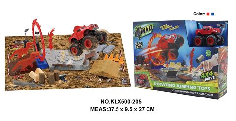 Four-drive inertial off-road vehicle spinning wheel field