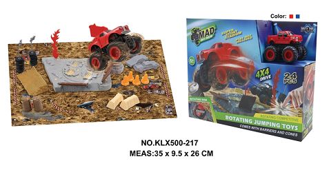 Four-drive inertial off-road vehicle spinning wheel field