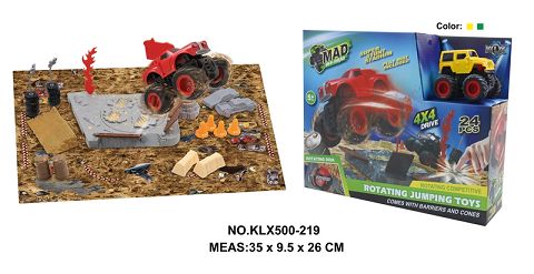 Four-drive inertial off-road vehicle spinning wheel field