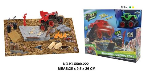 Four-drive inertial off-road vehicle spinning wheel field