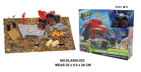 Four-drive inertial off-road vehicle spinning wheel field