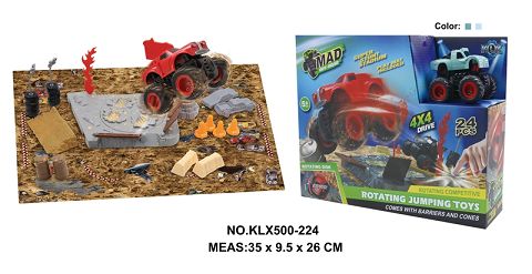 Four-drive inertial off-road vehicle spinning wheel field
