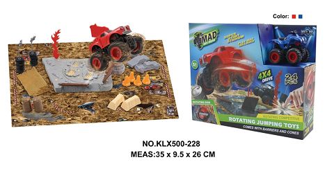 Four-drive inertial off-road vehicle spinning wheel field