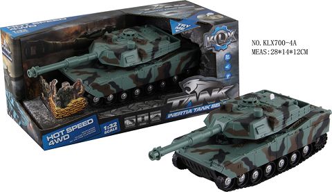 Camouflage four-drive inertial tank with light music