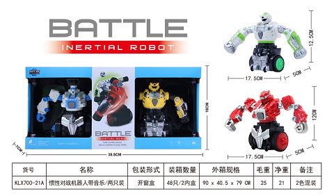 Inertial versus robot with music/two suits