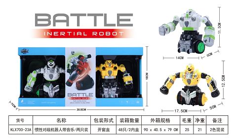 Inertial versus robot with music/two suits