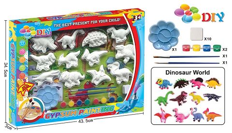 Painted dinosaur plaster