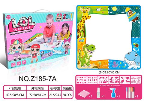 LOL SURPRISE CHILDREN'S TWO IN ONE TAPESTRY 80 * 80CM (SPRAYABLE, PAINTABLE, 6-COLOR PEN, WITH WIPES, SPRAY BOTTLES AND SPRAY PAINTING TEMPLATES)
