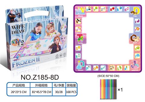 ICE AND SNOW 2 CHILDREN'S TAPESTRY 50 * 50CM (PAINTABLE AND ERASABLE, 12 COLOR PEN)