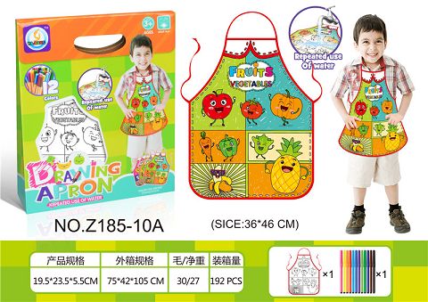 Fruit and vegetable graffiti apron (12 color pen, wash and fade, repeat graffiti)