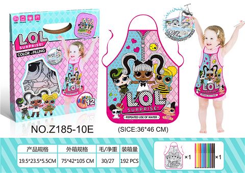 LOL SURPRISE DOLL DOODLE APRON (12 COLOR PEN, WASHABLE AND FADE, DOODLE REPEATEDLY)