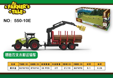 Inertia farmer wood transport vehicle